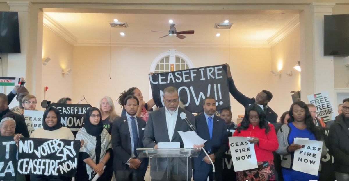 Over 20 Prince George’s County elected officials, both current and former, have signed onto a resolution calling for a cease-fire in Gaza and held a press conference on the effort on March 28. (Screenshot via Facebook)