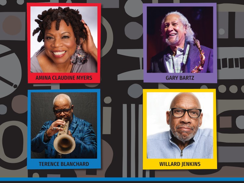The 2024 class of NEA Jazz Masters will be celebrated through free events in D.C. April 11-14. Honorees are Amina Claudine Myers (Courtesy Photo/Crystal Blake), Gary Bartz (Courtesy Photo/Alan Nahigian), Terence Blanchard (Courtesy Photo/Angeles) and D.C. area resident Willard Jenkins (Courtesy Photo/Jati Lindsay)