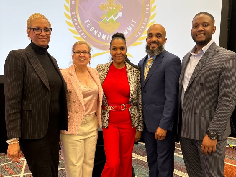 From left: Kirsten Bryant-Phillip, Alyssa Smith, Endura Govan, CEO Color Of Health, LLC, William Thompson and Justin Nails at the Kingdom Economic Summit, held April 4-5 in downtown D.C. (Courtesy photo)
