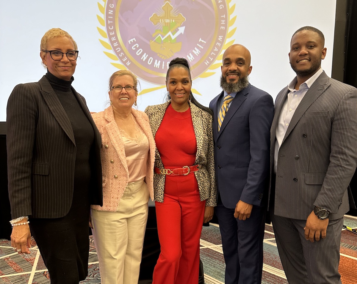 From left: Kirsten Bryant-Phillip, Alyssa Smith, Endura Govan, CEO Color Of Health, LLC, William Thompson and Justin Nails at the Kingdom Economic Summit, held April 4-5 in downtown D.C. (Courtesy photo)