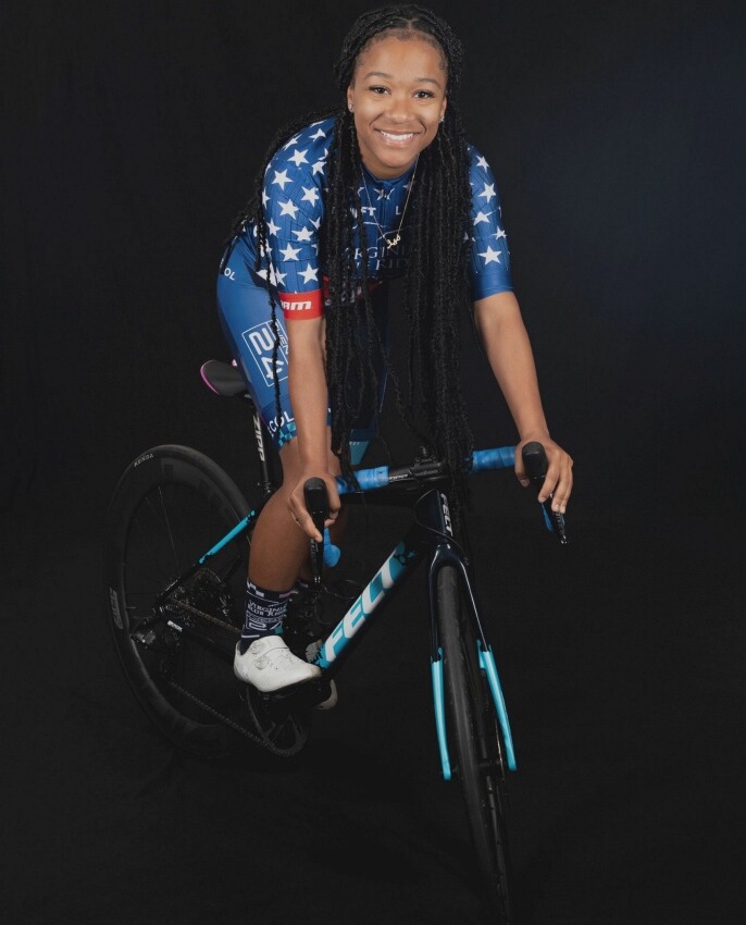 Maize Wimbush, a competitive cyclist hailing from the DMV, pointed out that climate change and weather effects have frequently led to the closing or rescheduling of athletic events, yet another barrier for adolescent athletes. (Courtesy of Maize Wimbush)