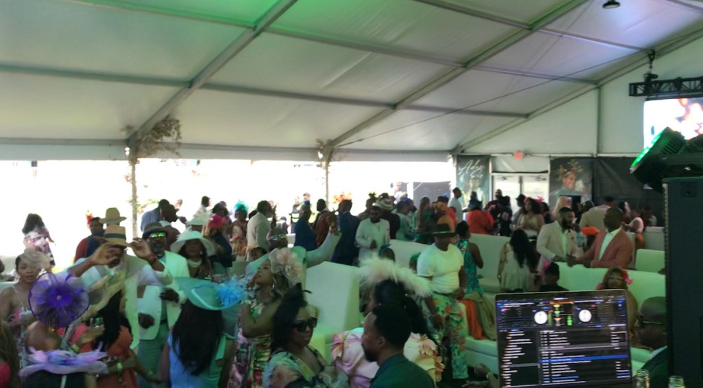 Guests party at Afro Preak on the grounds of Pimlico Race Course as part of the 149th Preakness Stakes on May 18. (Micha Green/The Washington Informer)