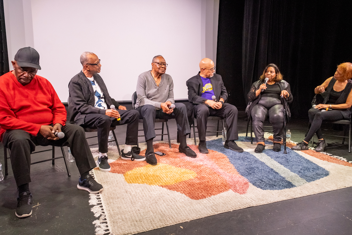 From left: Motown Records alumni were on a panel to share stories of their time as artists for the label as part of the “Motown DC,” exhibit premier event. George Spann from The Dynamic Superiors, Frank Hooker of The Young Senators, Joe Herndon of The Temptations, moderator Dr. Nick of ATX Soul Radio, Louvain Demps of The Andantes, and singer Carolyn Crawford. (Ja’Mon Jackson/The Washington Informer)