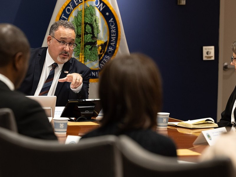 **FILE** Secretary of Education Miguel Cardona (U.S. Department of Education, CC BY-SA 2.0 via Wikimedia Commons)