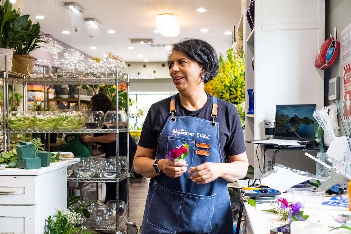 Stacie Lee Banks, president and co-owner of Lee’s Flower Shop, said Mother’s Day is one of the busiest times of the year, with people not only wanting gifts for mom, but also celebrating graduations, proms and more. (Ja’Mon Jackson/The Washington Informer)