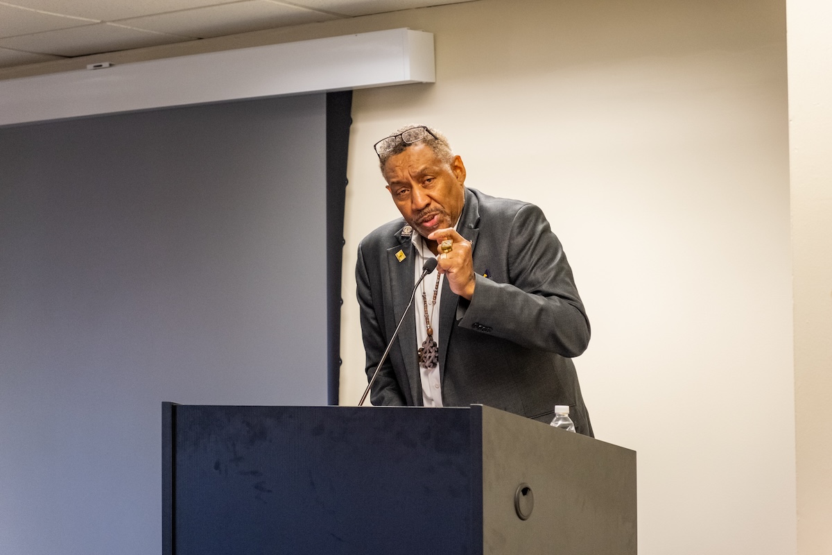**FILE** Frank Malone speaks at the annual Solutions to Heal and Restore the Soul of our Community Conference in April. Malone, founder and CEO of 100 Fathers, Inc. along with the D.C. and DMV Fatherhood Coalition, are working to support and celebrate Black fathers. (Ja’Mon Jackson/The Washington Informer)