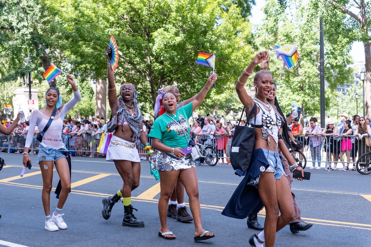 More than 600,000 people participated in and attended the 2024 D.C. Capital Pride, which, for the first year, started at 14th and T Streets NW, and traveled south along 14th Street to Pennsylvania Avenue, just blocks from the White House. (Ja'Mon Jackson/The Washington Informer)
