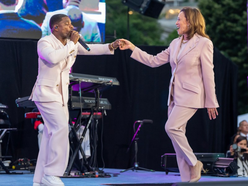 Gospel performer Kirk Franklin dances with Vice President Kamala Harris during the National Celebration of Juneteenth on the South Lawn of the White House on June 10. (Courtesy of the White House)