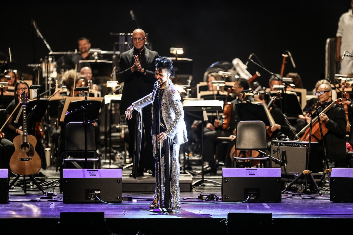 Composer/lyricist Troy Anthony took a packed Kennedy Center Opera House through a meditation and breathing session during the presentation of “The Gathering: A Collective Sonic Ring Shout.” (Courtesy of Joshua Cole)