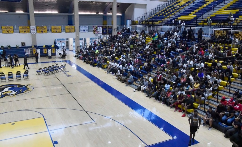 The Wise High School gym was packed with hundreds who came to reminisce on good times and grieve the loss of three legendary Wise alumni: Khyree Jackson, Anthony “AJ” Lytton, and Isaiah Hazel. (Robert R. Roberts/The Washington Informer)