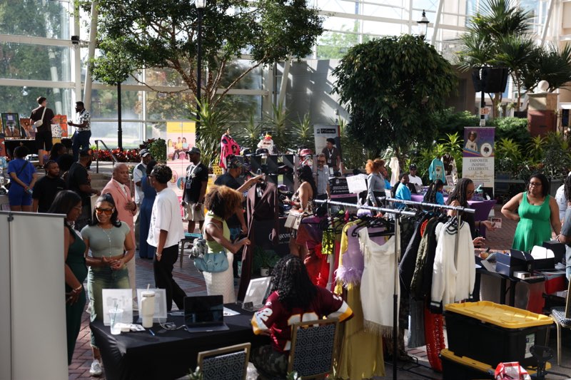 The Mecca Marketplace, an opportunity for Black-owned small businesses to set up shop and offer their products for sale, was hosted at the Black Commerce Conference on June 22 at the Gaylord National Resort. The Black Commerce Conference is one of the four national programs that the Howard University and PNC National Center for Entrepreneurship implements. (Courtesy of Noir Prism Studios)