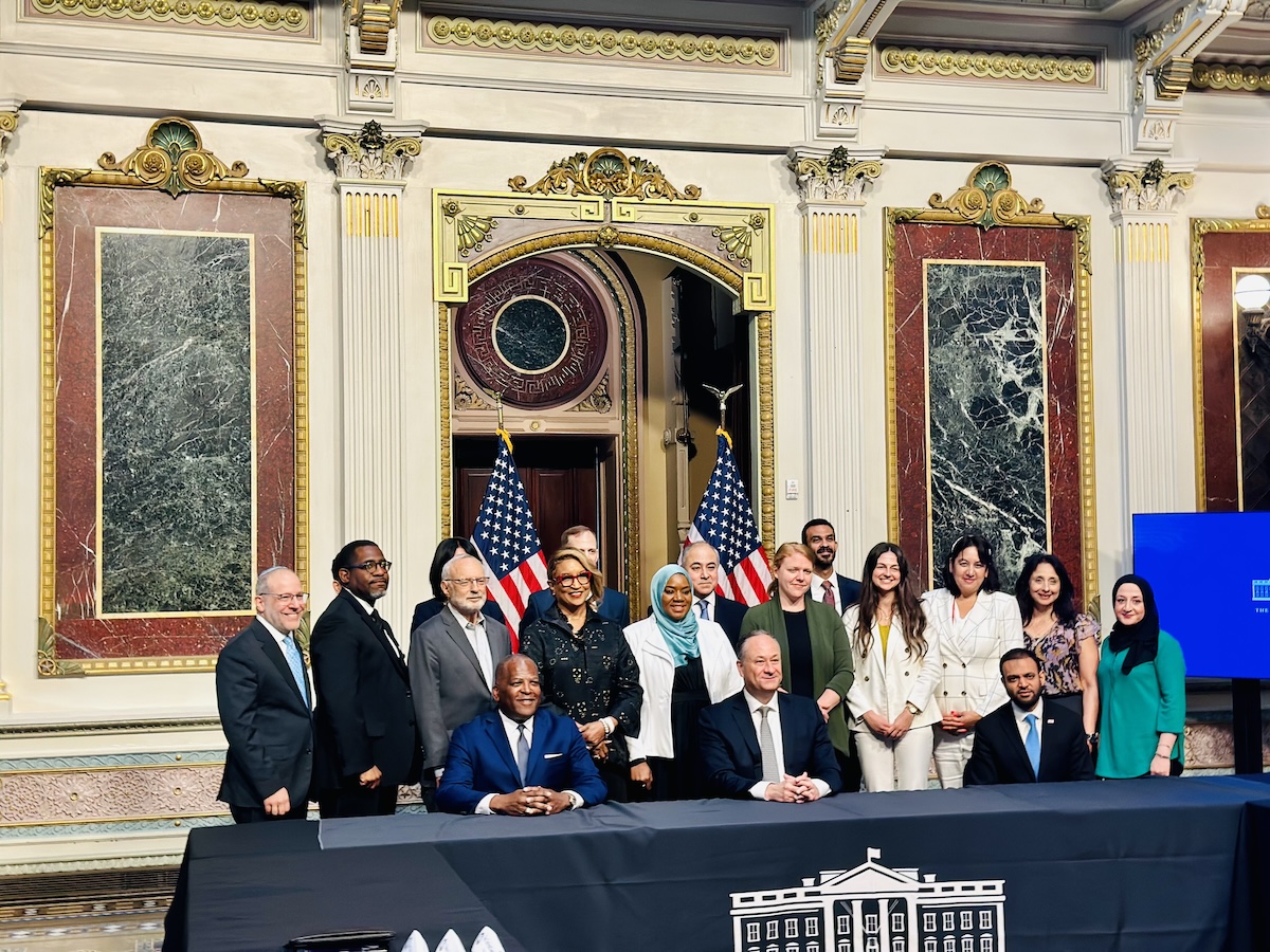 Second gentleman Doug Emhoff gathered an interfaith group of leaders to address hate and talk about bringing peace and love to the nation and world. (Courtesy photo)
