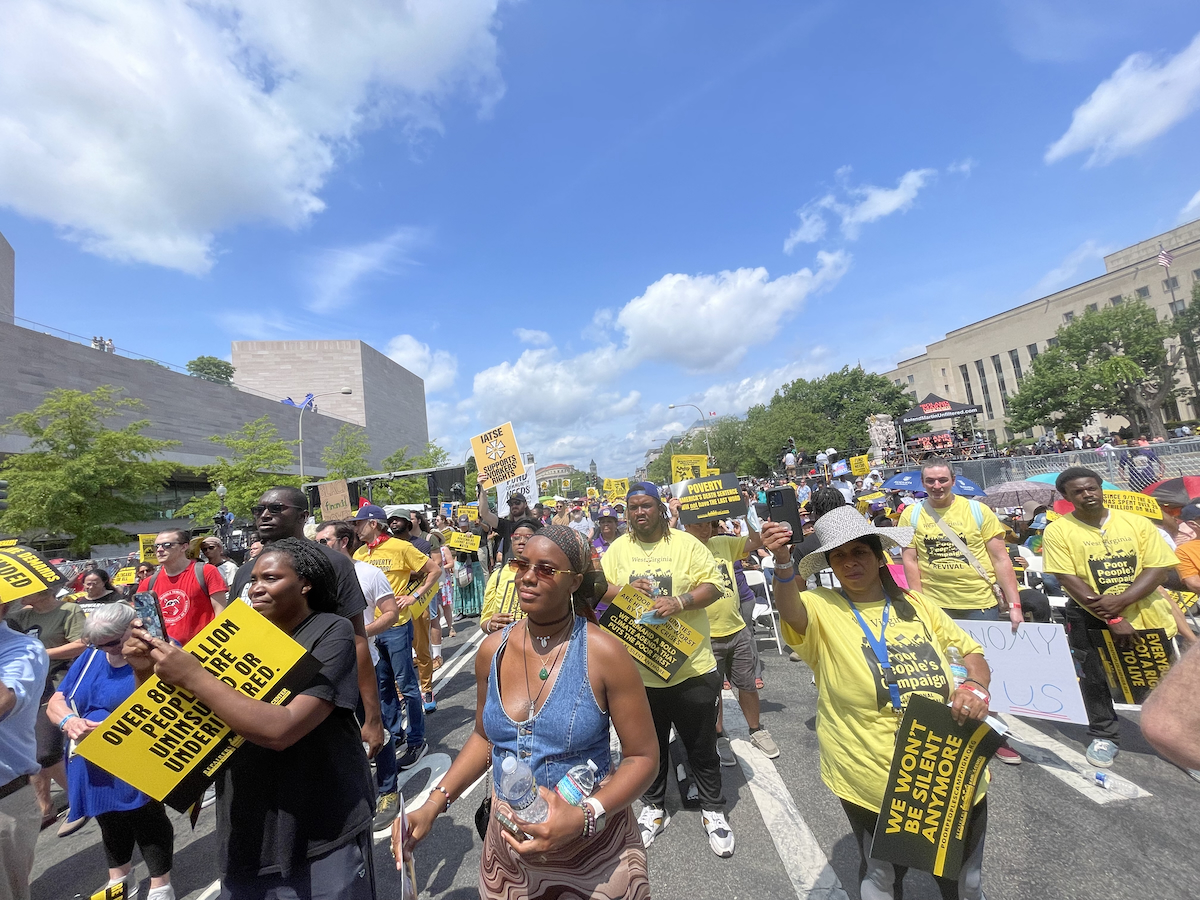 Daccarri Ivy and her nephew attend the Mass Poor People’s and Low Wage Workers Assembly in Washington, D.C. (Ashleigh Fields/The Washington Informer)