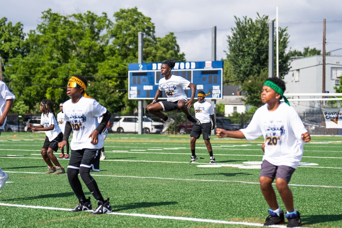 Positive Choices Football Camp celebrated its 20th anniversary with a gala and its annual youth football clinic, offering players of all ages important skills, training and mentorship from college and professional athletes. (Abdullah Konte/The Washington Informer)