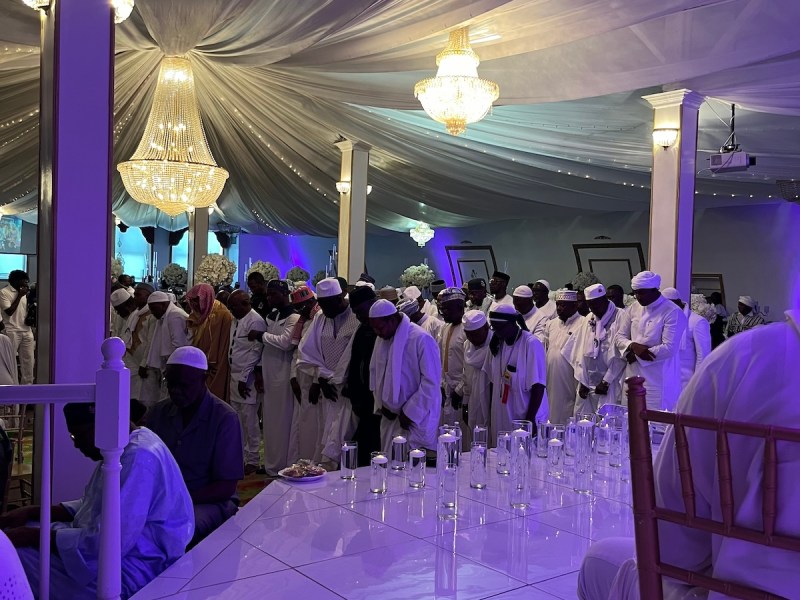 Hundreds of people dressed packed into a Capitol Heights banquet hall on July 7 to celebrate the lives of a Bowie couple who died while on their pilgrimage to Mecca. (Hamil R. Harris/The Washington Informer)