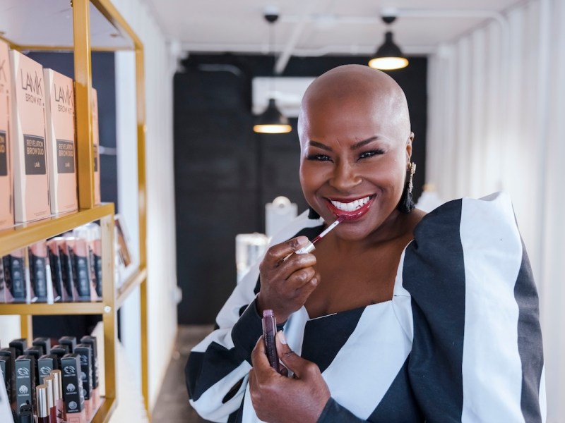 Kim Roxie is the founder of LAMIK Beauty products, the world’s #1 Eco-Chic makeup line seeking to build women's self-esteem and reveal their natural beauty. (Neek Films)