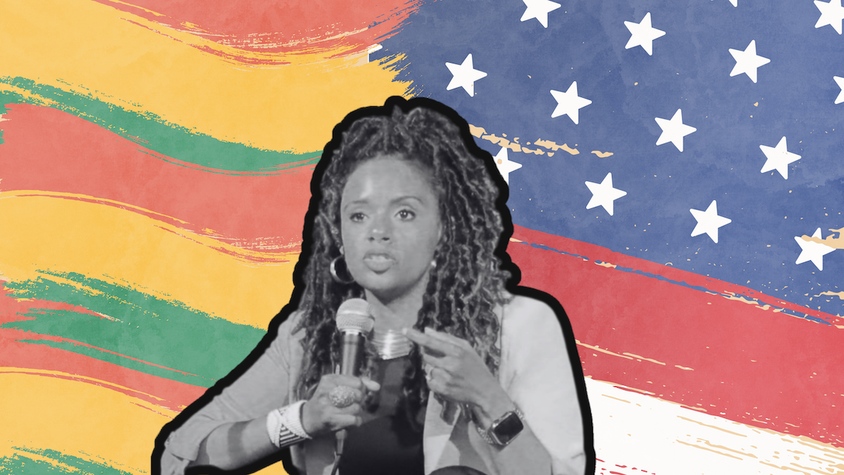 Rahiel Tesfamariam, author of "Imagine Freedom: Transforming Pain into Political and Spiritual Power, at Busboys and Poets on 14th Street in Washington, D.C., on July 11, 2024