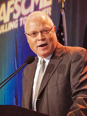 Lee Saunders, the president of the American Federation of State, County and Municipal Employees