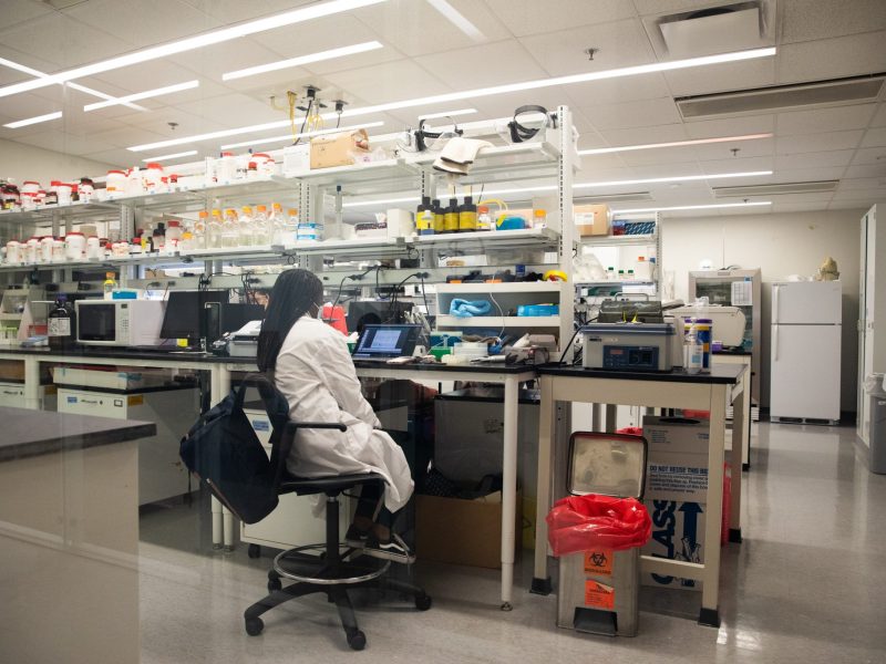**FILE** A student works in a medical school lab of Morehouse School of Medicine in Atlanta. (Courtesy of bloomberg.org)
