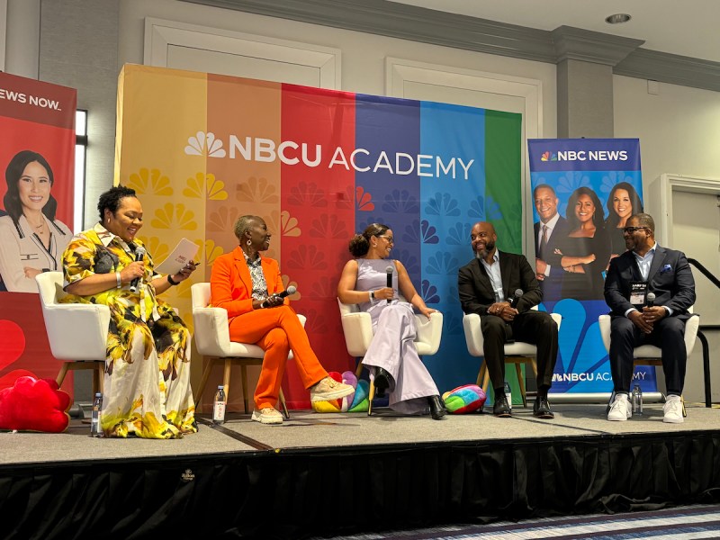 Yamiche Alcindor of NBC News Washington; Joy Reid, host of MSNBC’s “The ReidOut;” Antonia Hylton, NBC News correspondent; Trymaine Lee, NBC News correspondent; and Leroy Chapman Jr. of The Atlanta Journal-Constitution during a panel discussion on Aug. 1 titled “Reclaiming Our History, Reporting Our Truth.” (Jada Ingleton/The Washington Informer)