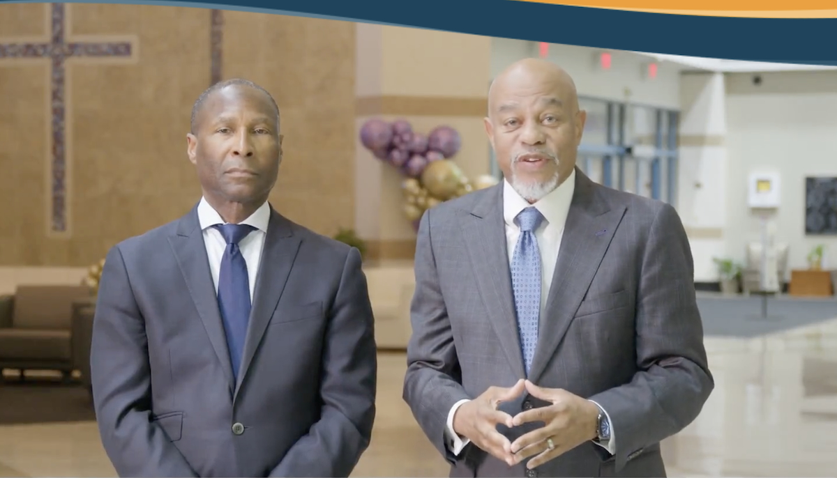 From left: First Baptist Church of Highland Park's Pastor Henry P. Davis and First Baptist Church of Glenarden's Pastor John K. Jenkins have collaborated to open Prince George’s Christian Academy. (Courtesy of Prince George's Christian Academy)